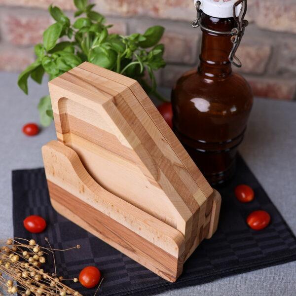 Zestaw 4 Tacek z Eleganckim Stojakiem