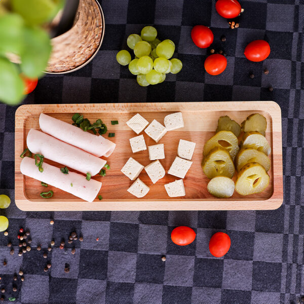 Drewniana Naturalna Elegancka Taca Śniadaniowa