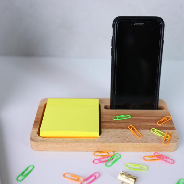 Naturalny Drewniany Organizer na Telefon i Drobiazgi