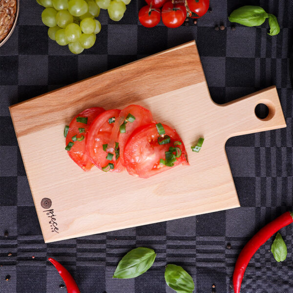 Duża Naturalna Drewniana Deska do Krojenia Z Rączką