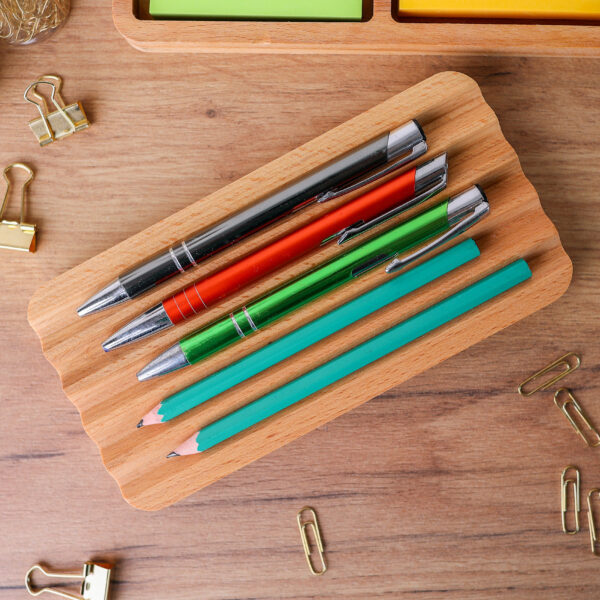 Naturalny Drewniany Organizer na Długopisy Ołówki