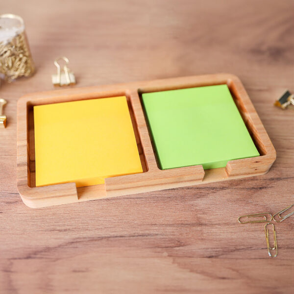 Naturalny Drewniany Organizer na Karteczki