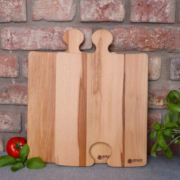 Duża Naturalna Deska do Krojenia Puzzel Zestaw 2 Desek